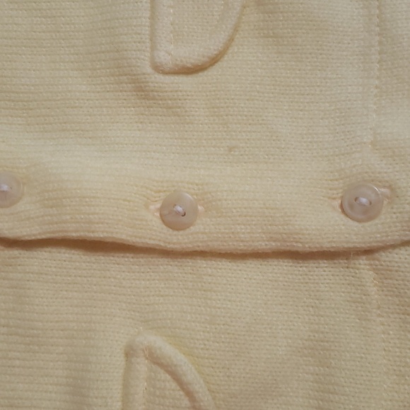 Vintage Pastel Yellow Vneck Buttondown Sweater Vest 3 to 6 Months - Picture 3 of 6